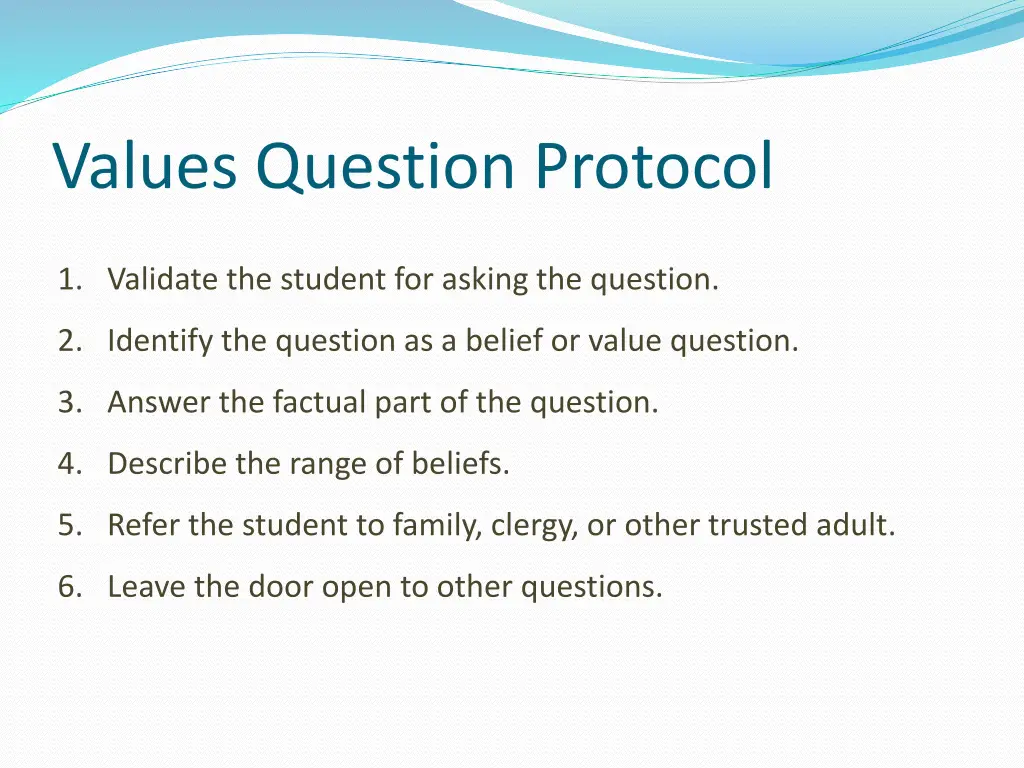 values question protocol