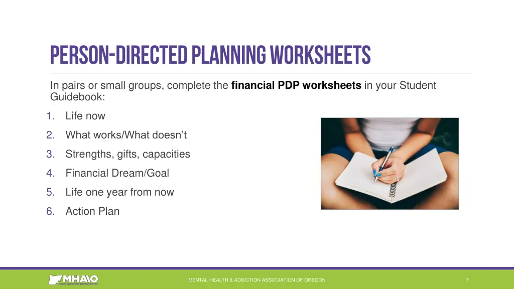 in pairs or small groups complete the financial