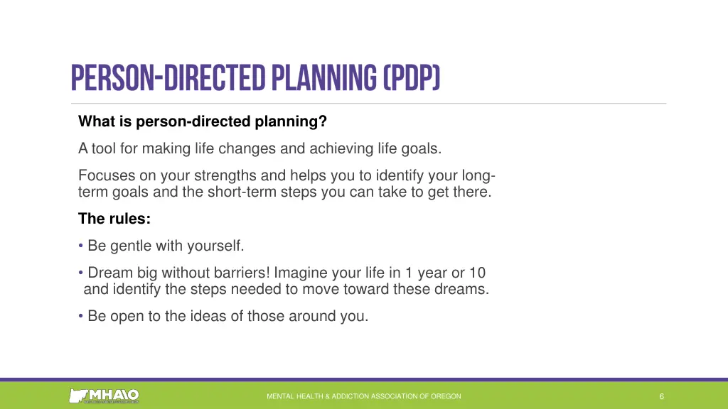 what is person directed planning