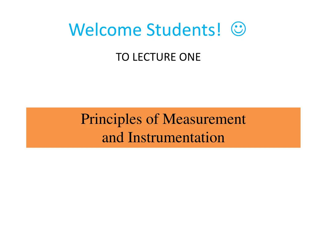 welcome students