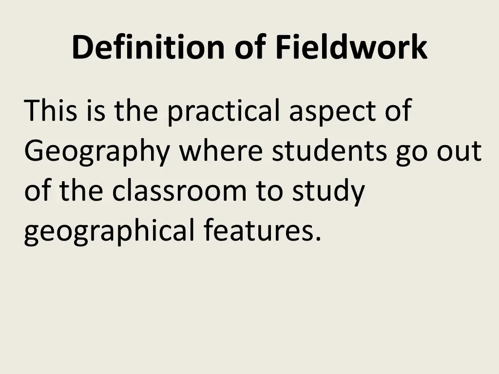 definition of fieldwork