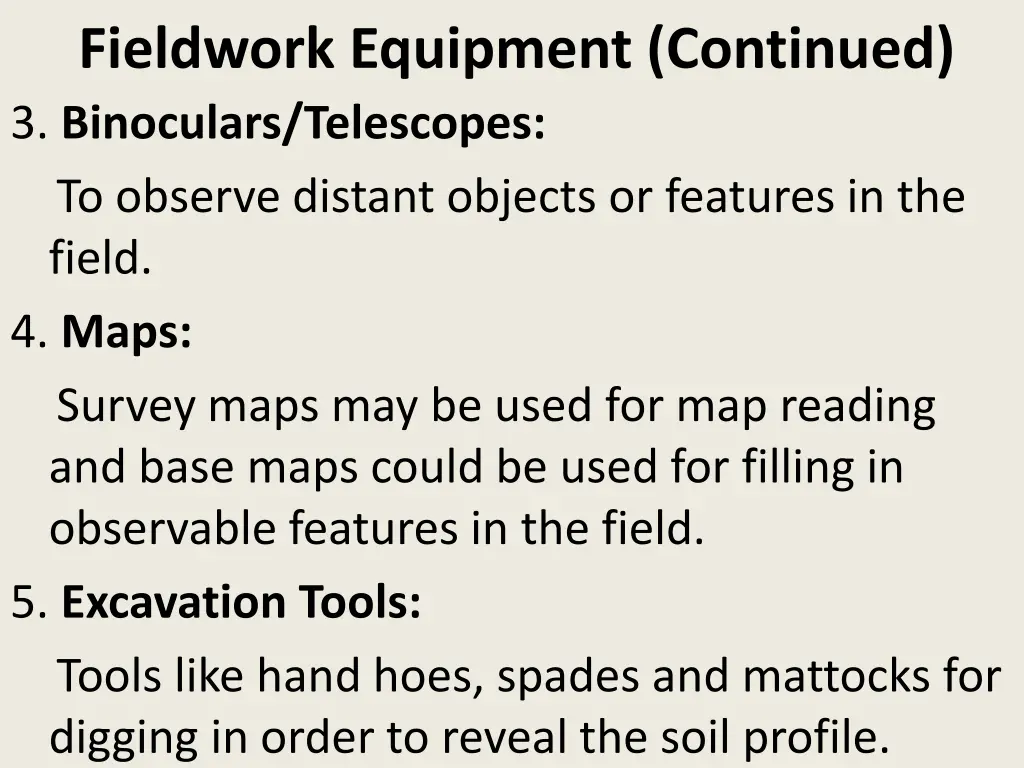 fieldwork equipment continued 3 binoculars