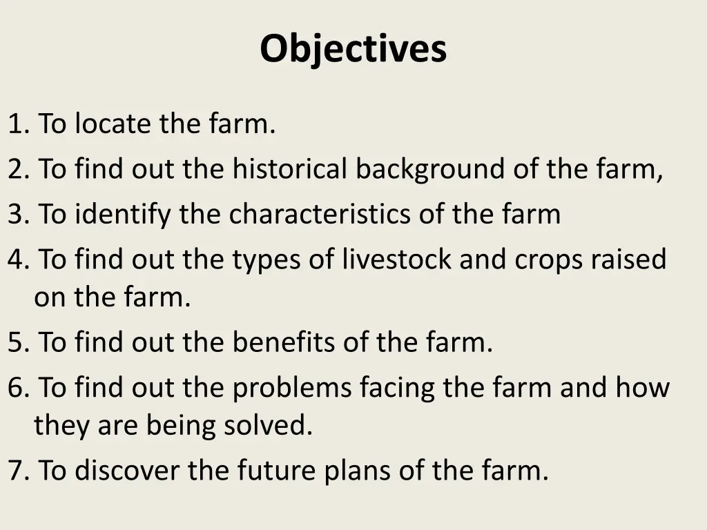 objectives