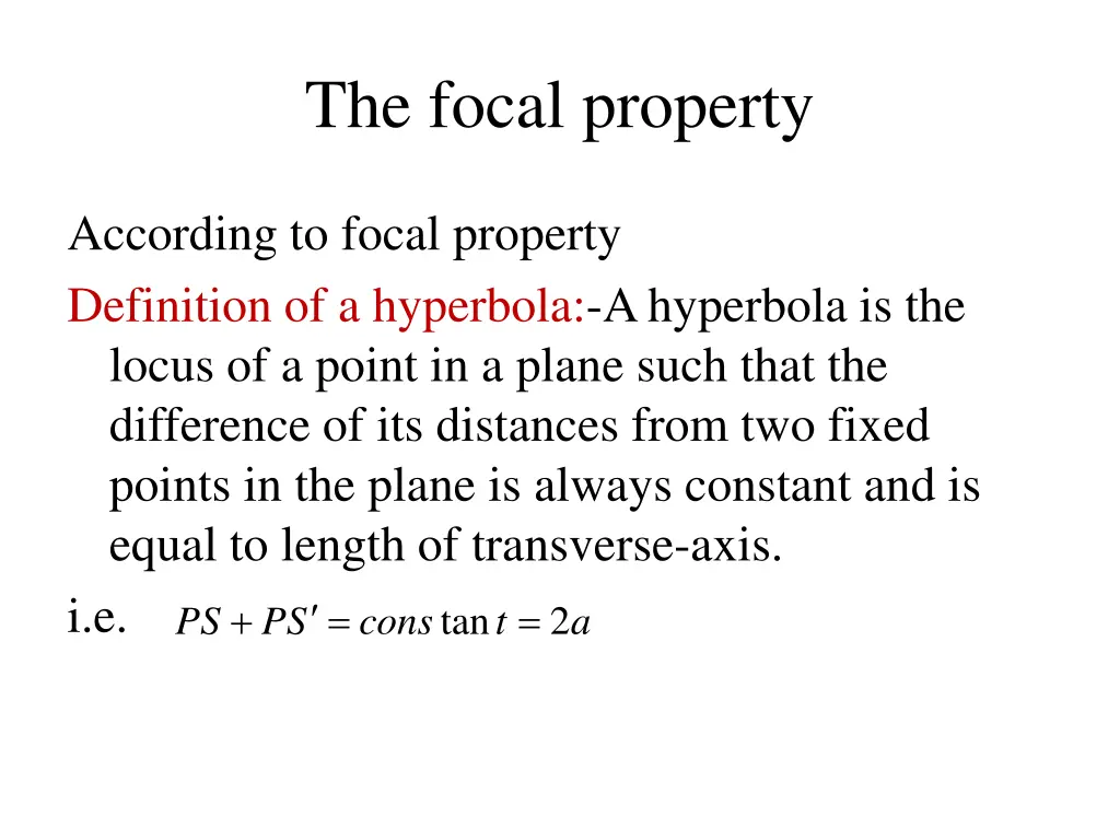 the focal property