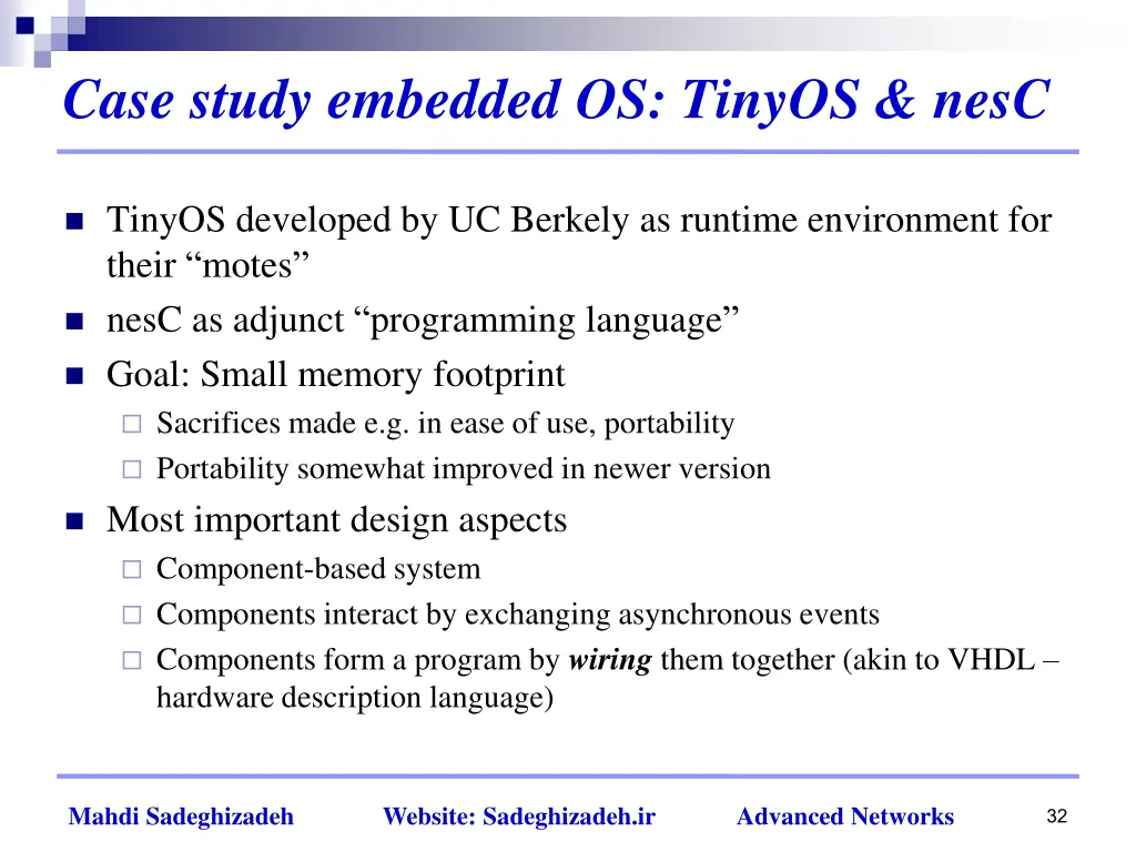 case study embedded os tinyos nesc