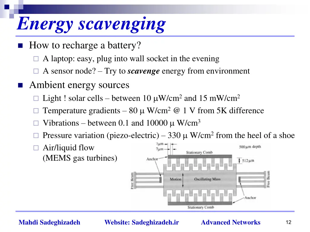 energy scavenging