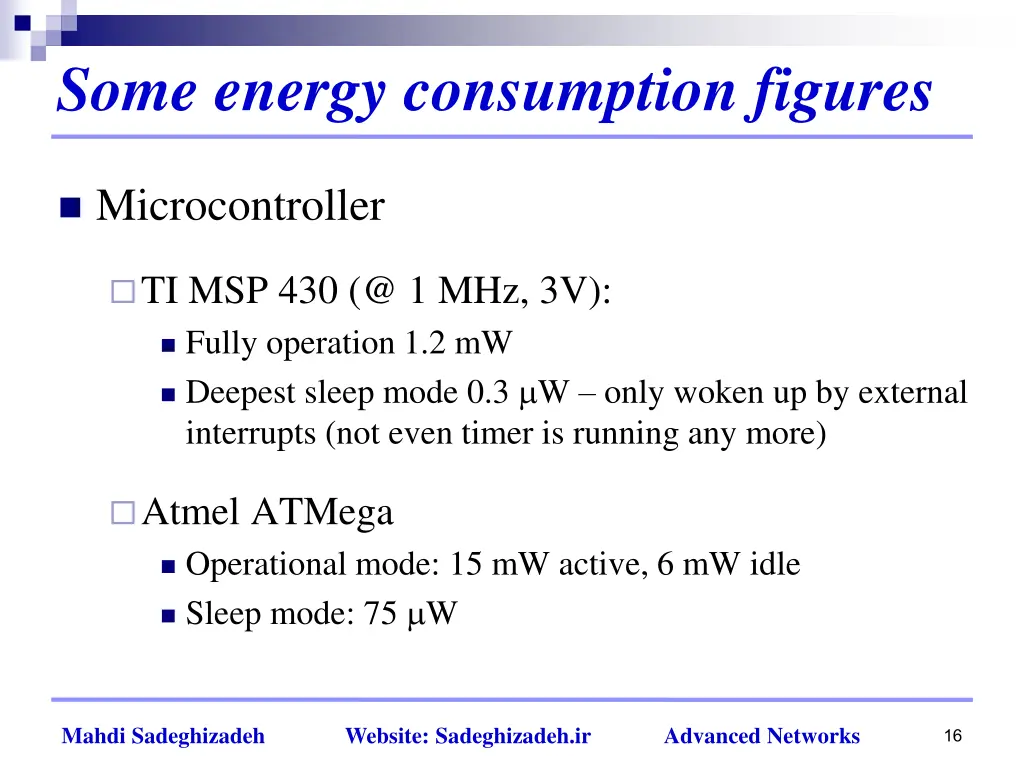 some energy consumption figures