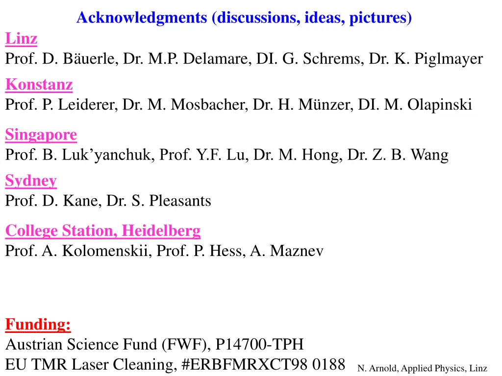 acknowledgments discussions ideas pictures