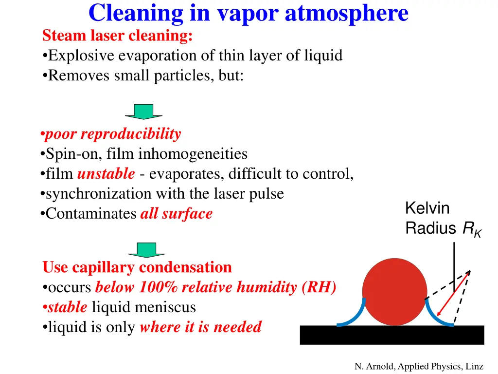 cleaning in vapor atmosphere steam laser cleaning