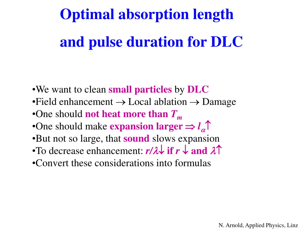 optimal absorption length