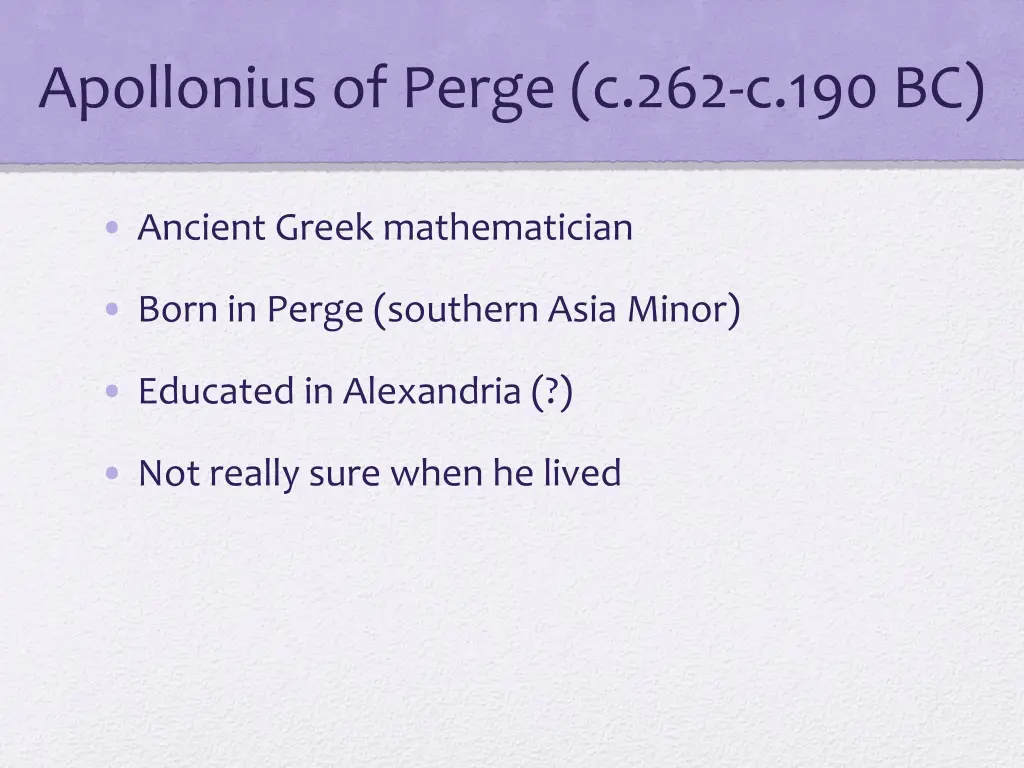 apollonius of perge c 262 c 190 bc