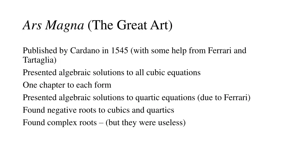 ars magna the great art