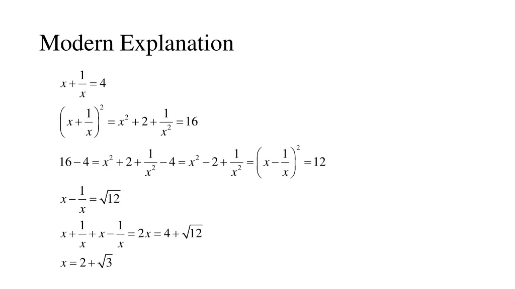 modern explanation