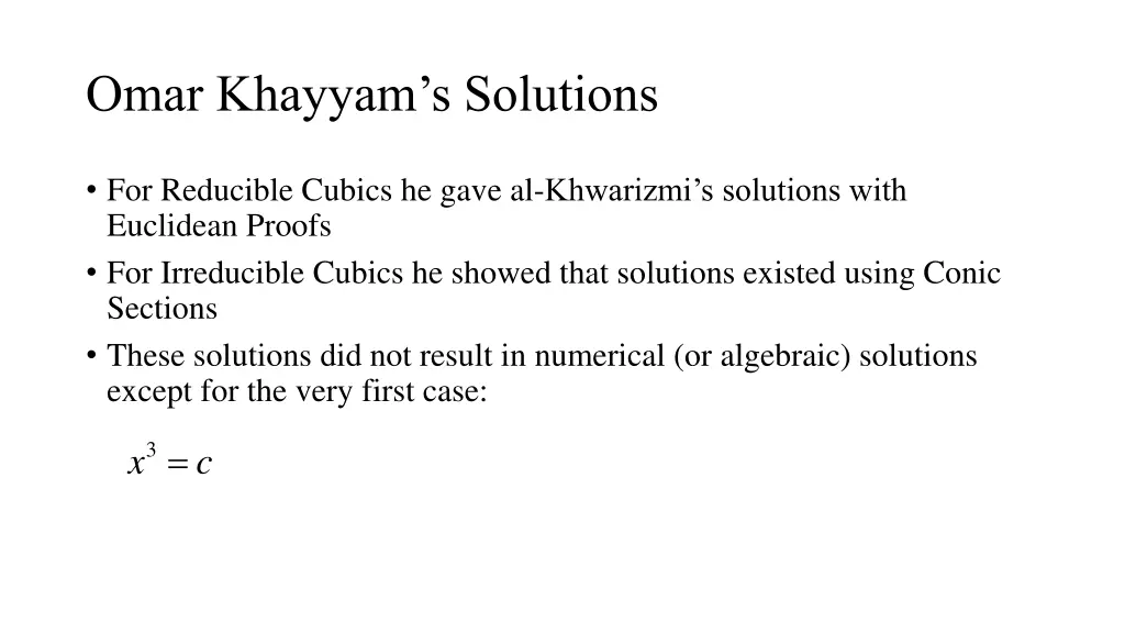 omar khayyam s solutions