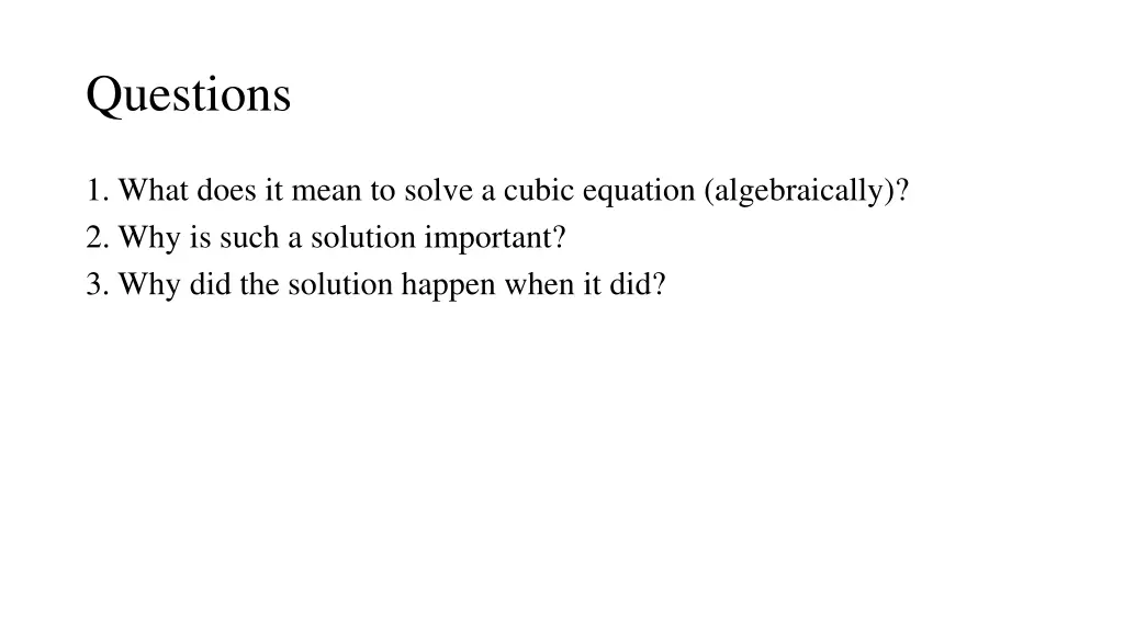 questions