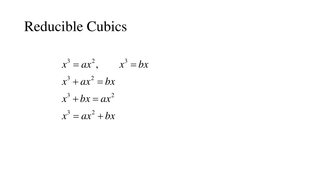 reducible cubics