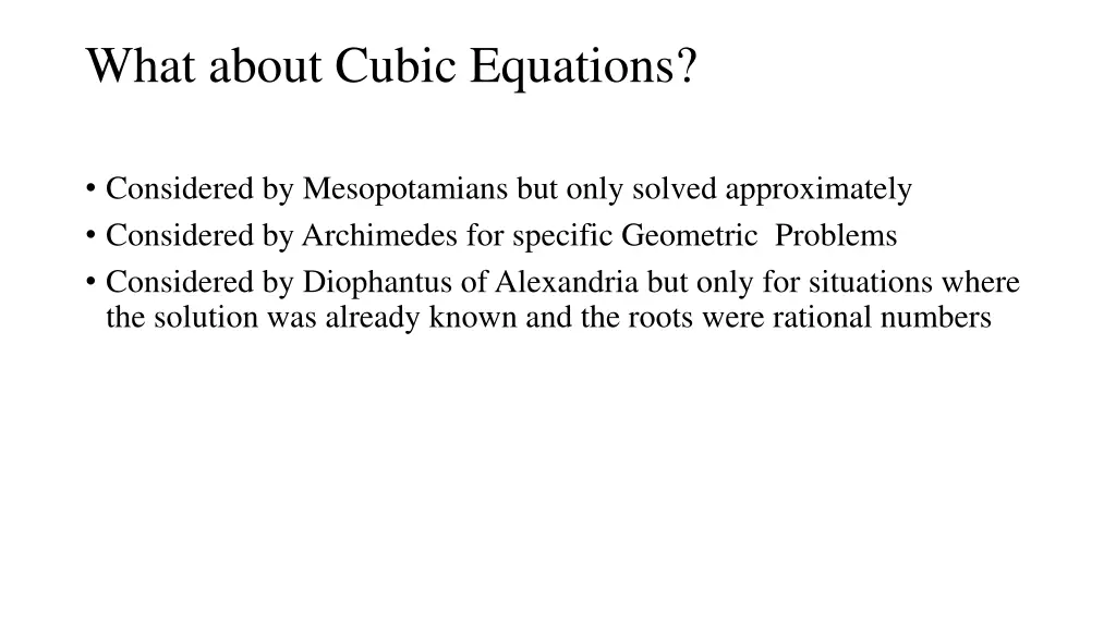 what about cubic equations