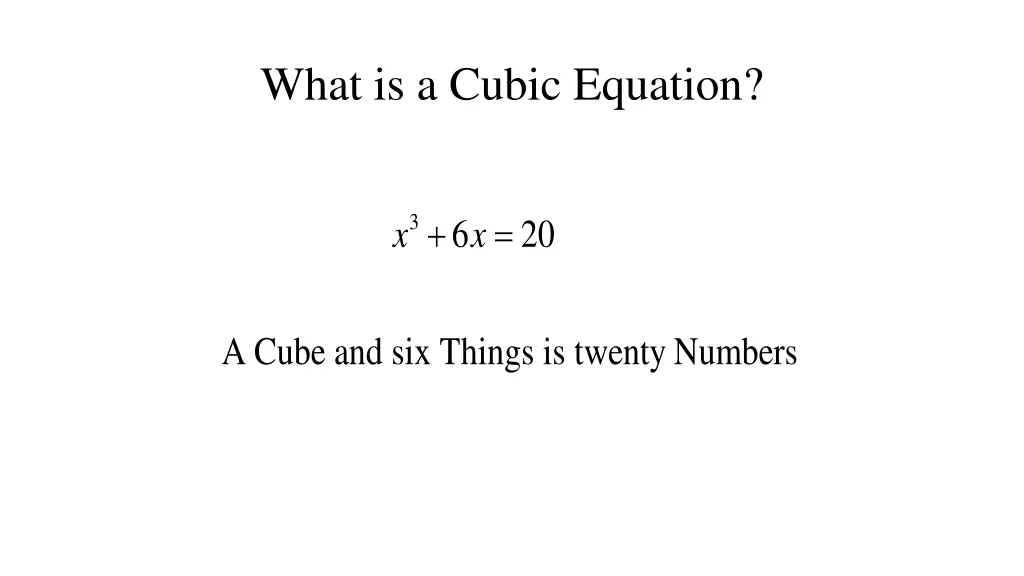 what is a cubic equation 1