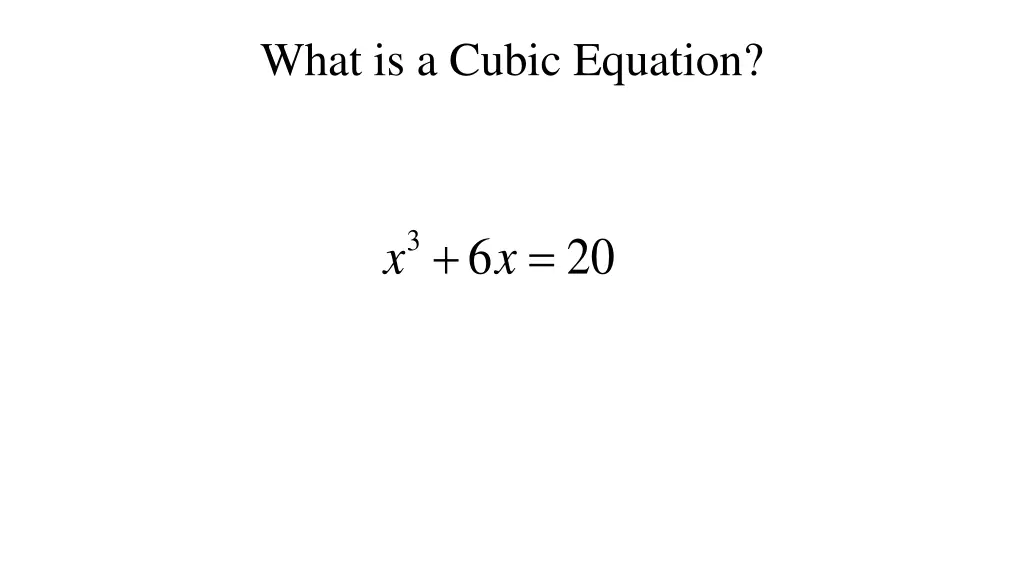 what is a cubic equation