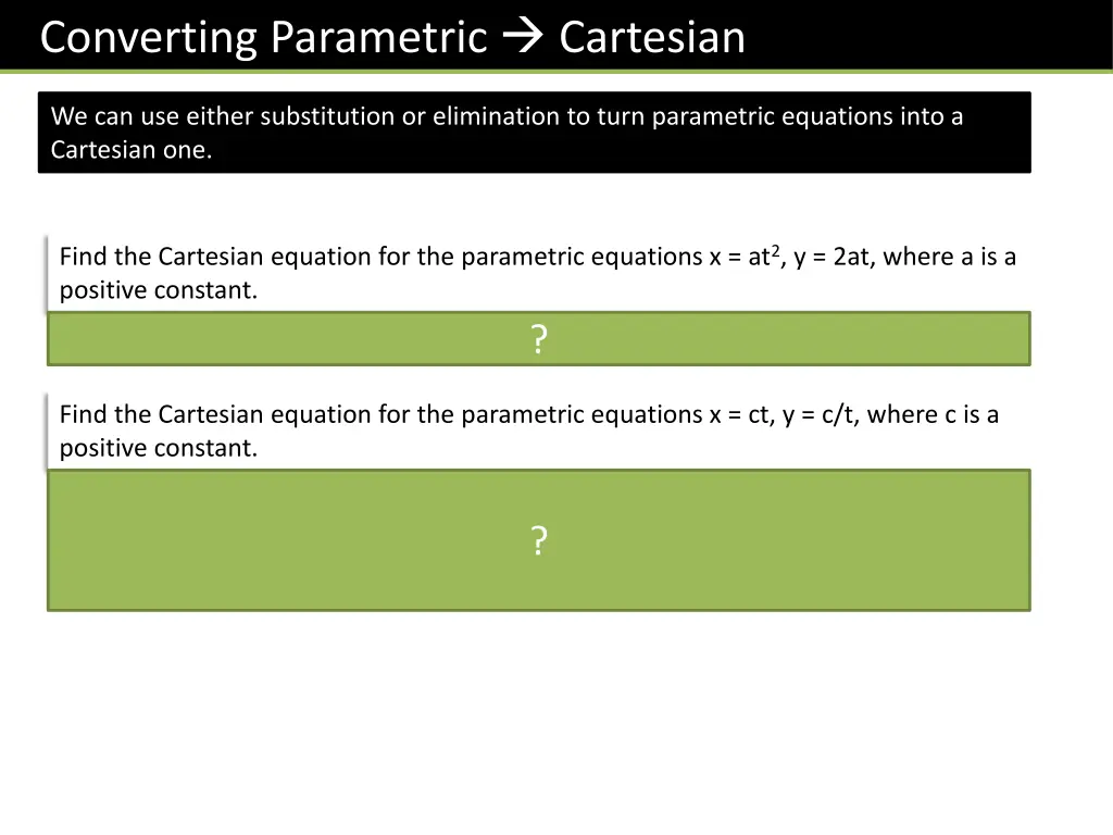 converting parametric cartesian