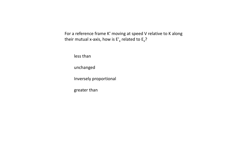 for a reference frame k moving at speed