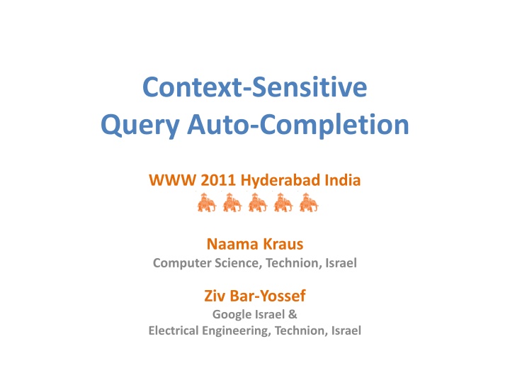 context sensitive query auto completion