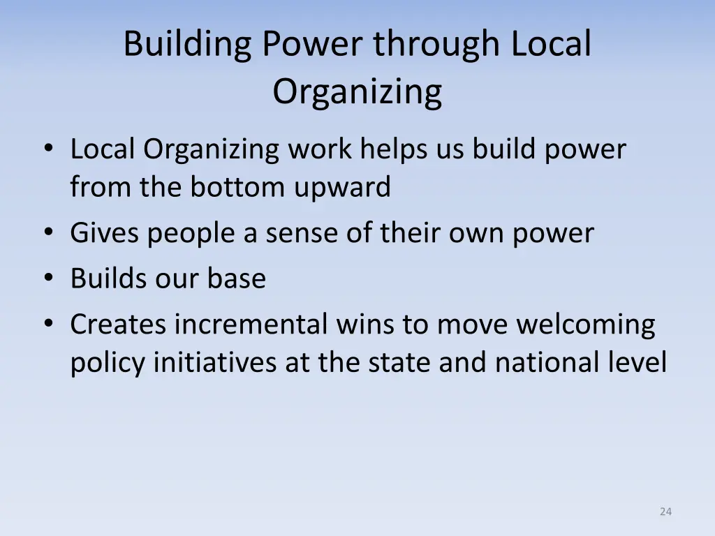 building power through local organizing