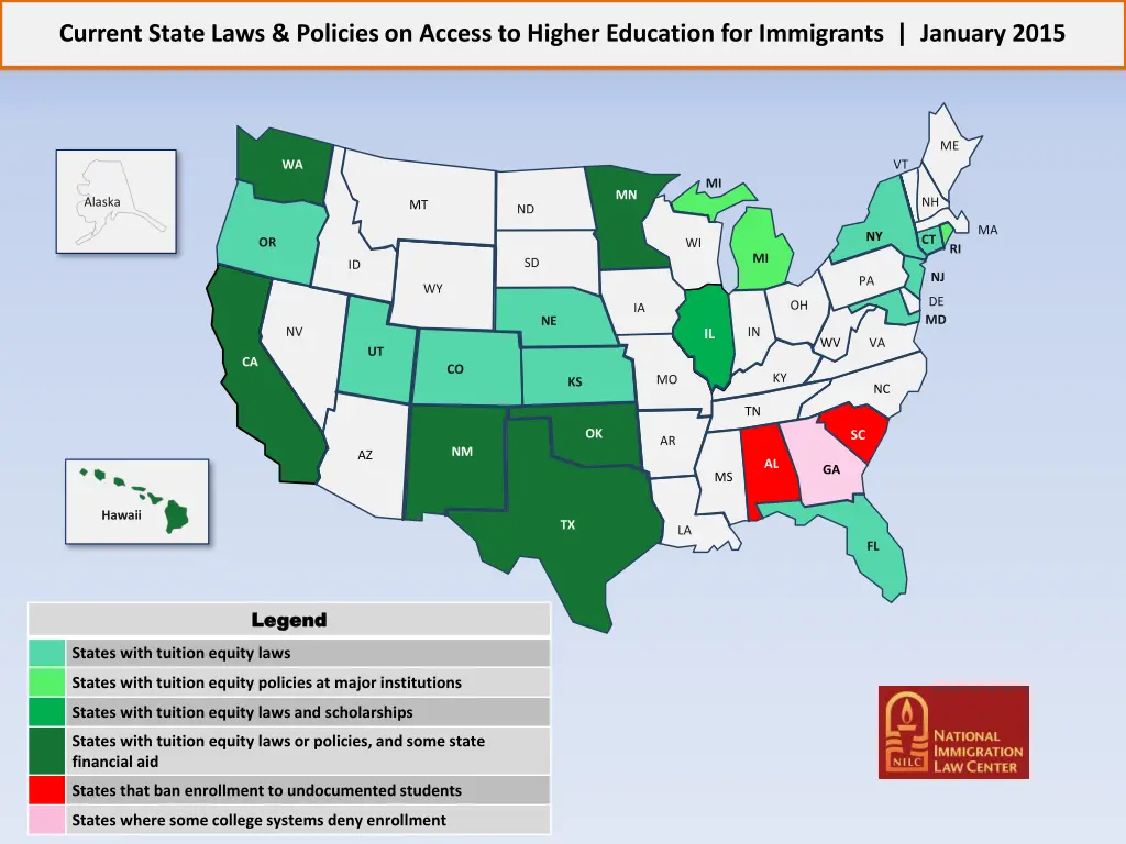 current state laws policies on access to higher