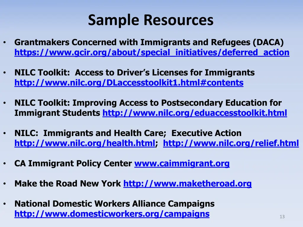 sample resources