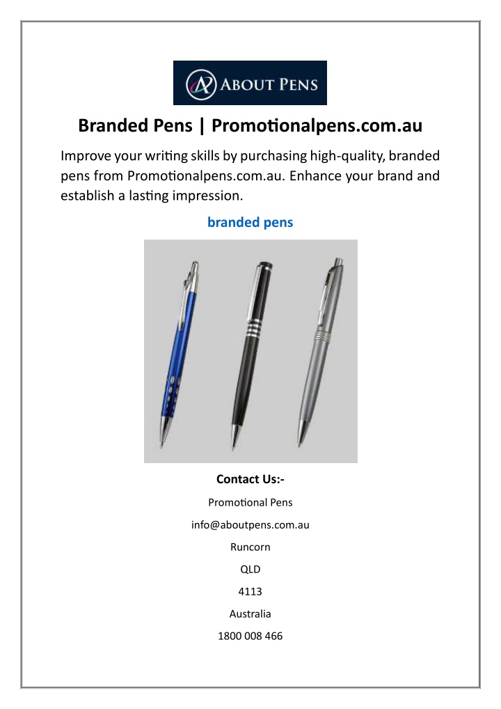 branded pens promotionalpens com au