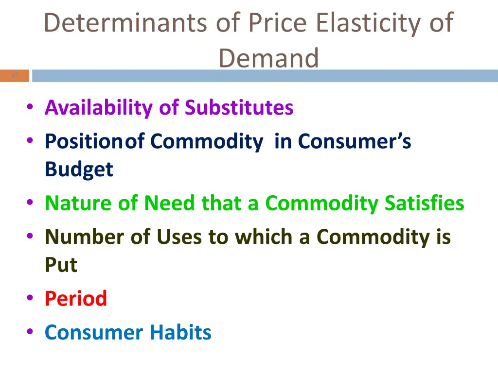 determinants of price elasticity of demand