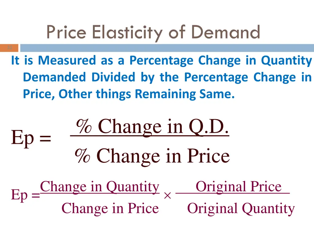 price elasticity of demand