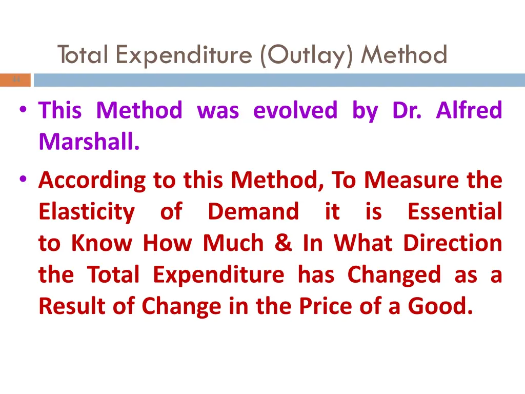 total expenditure outlay method