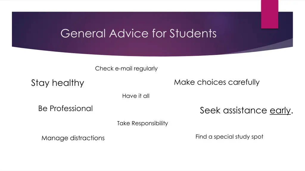 general advice for students