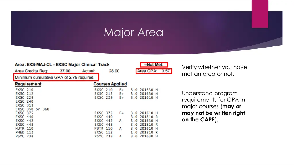 major area