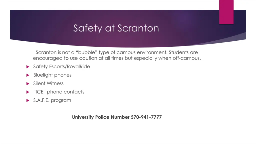 safety at scranton