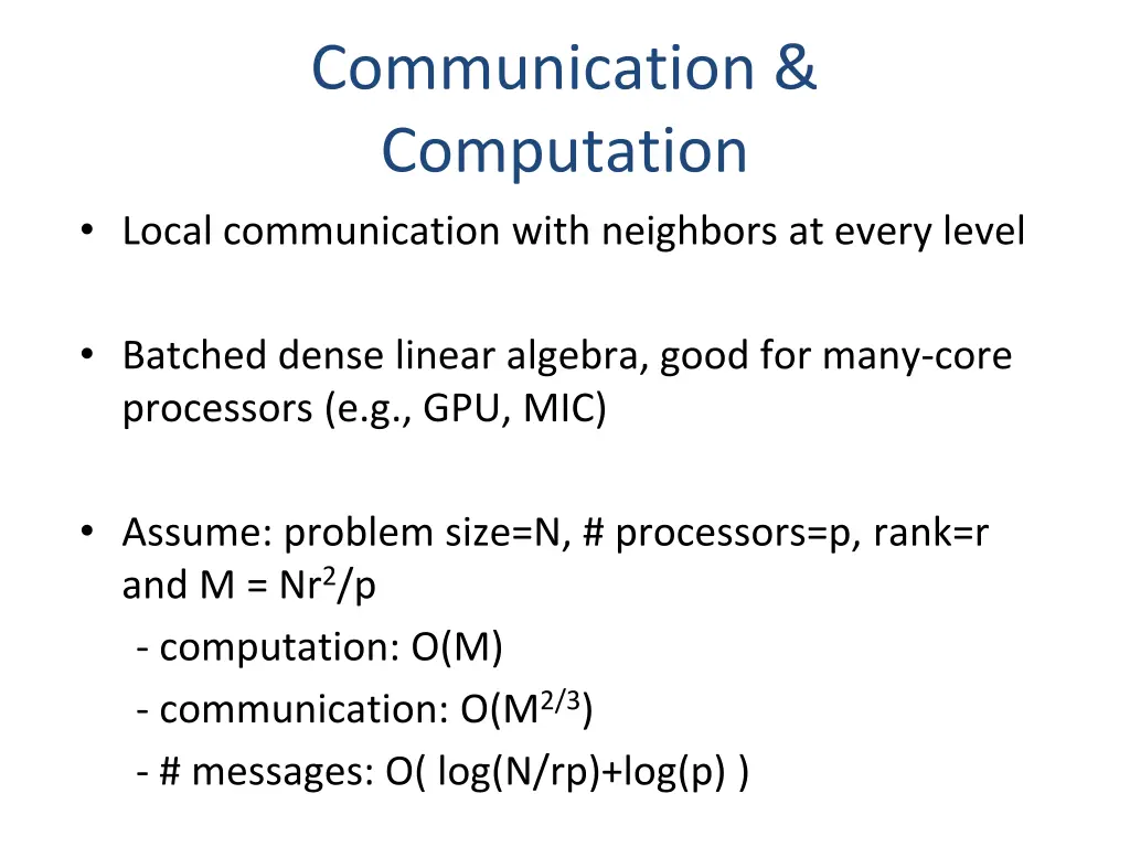 communication computation local communication