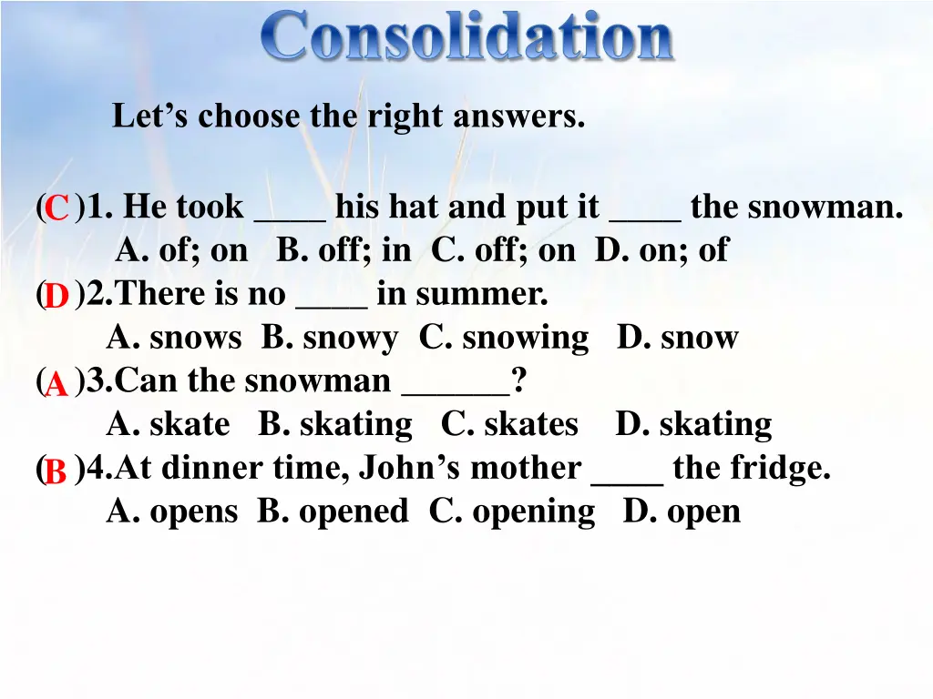 consolidation
