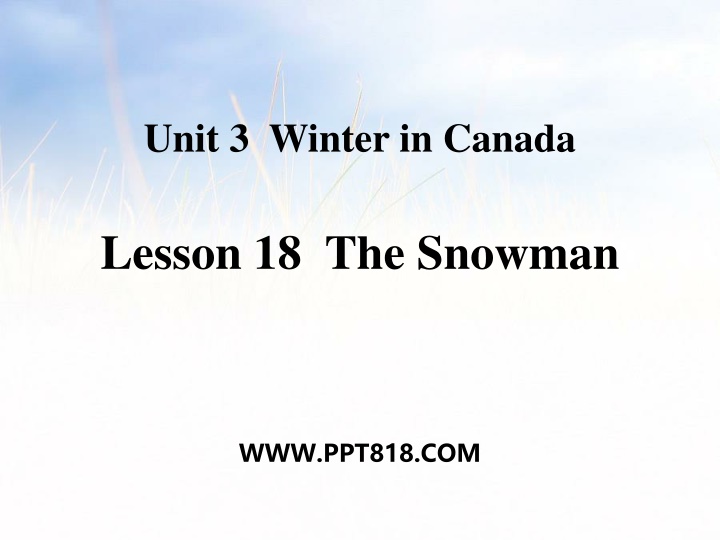 unit 3 winter in canada