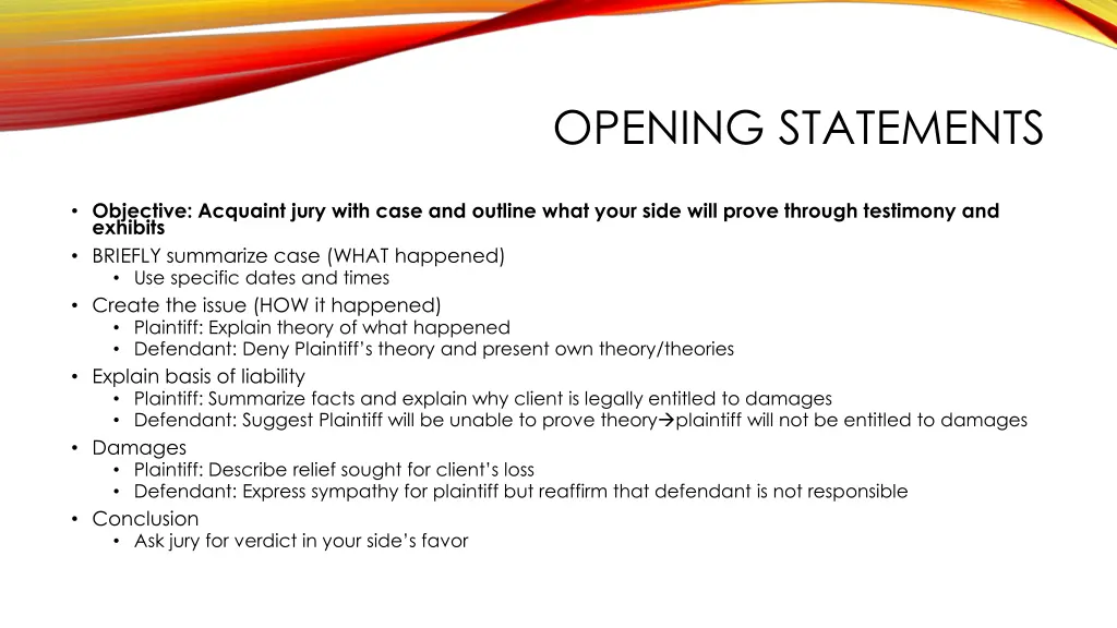 opening statements