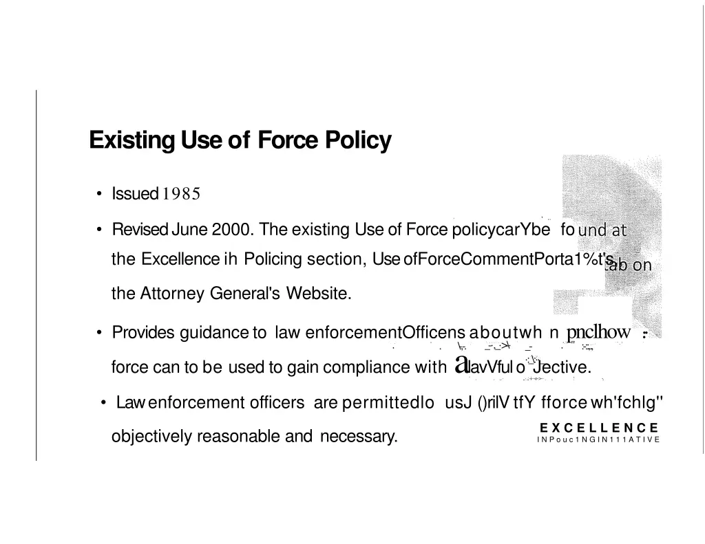 existing use of force policy