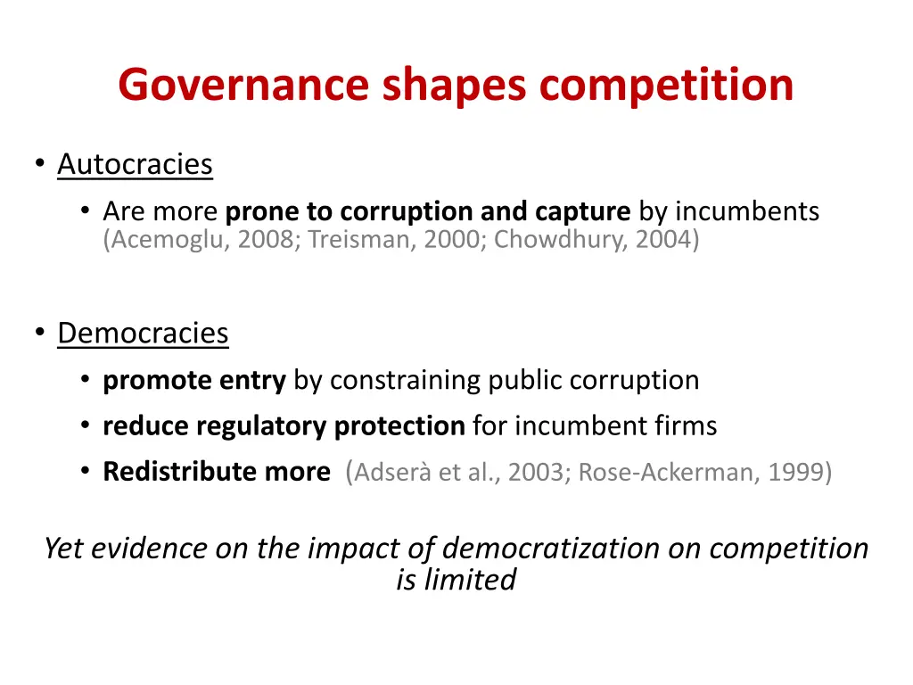 governance shapes competition