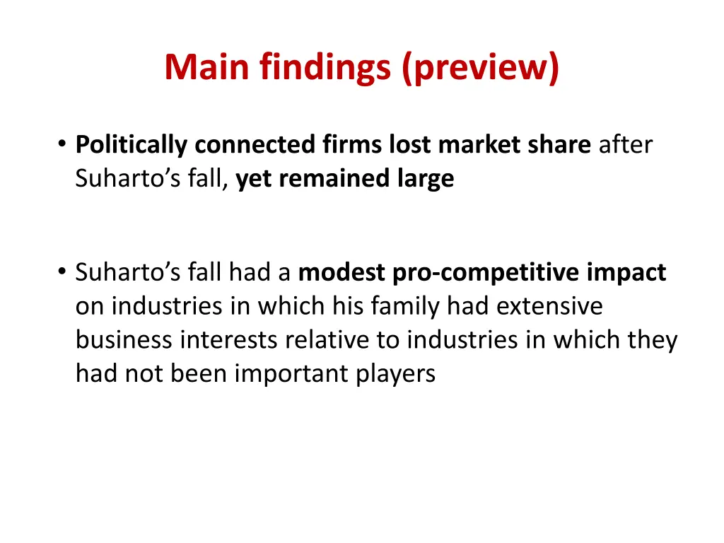 main findings preview