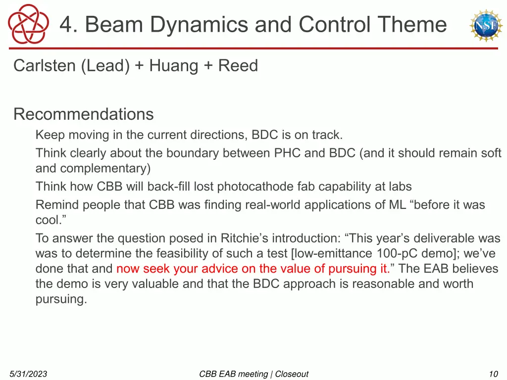 4 beam dynamics and control theme 1