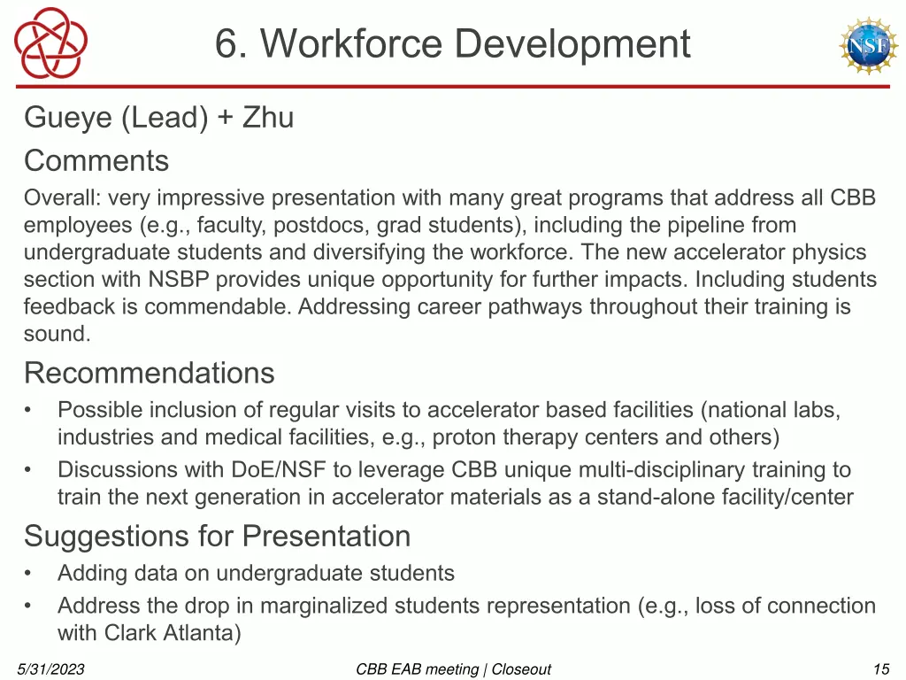 6 workforce development