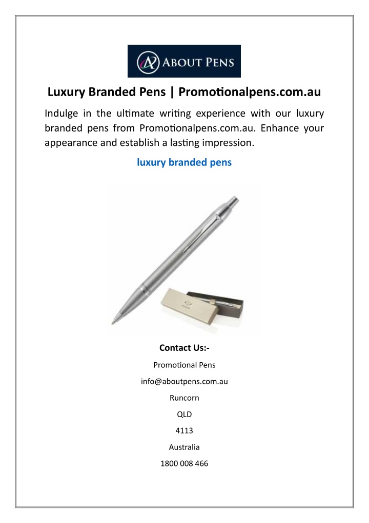 luxury branded pens promotionalpens com au