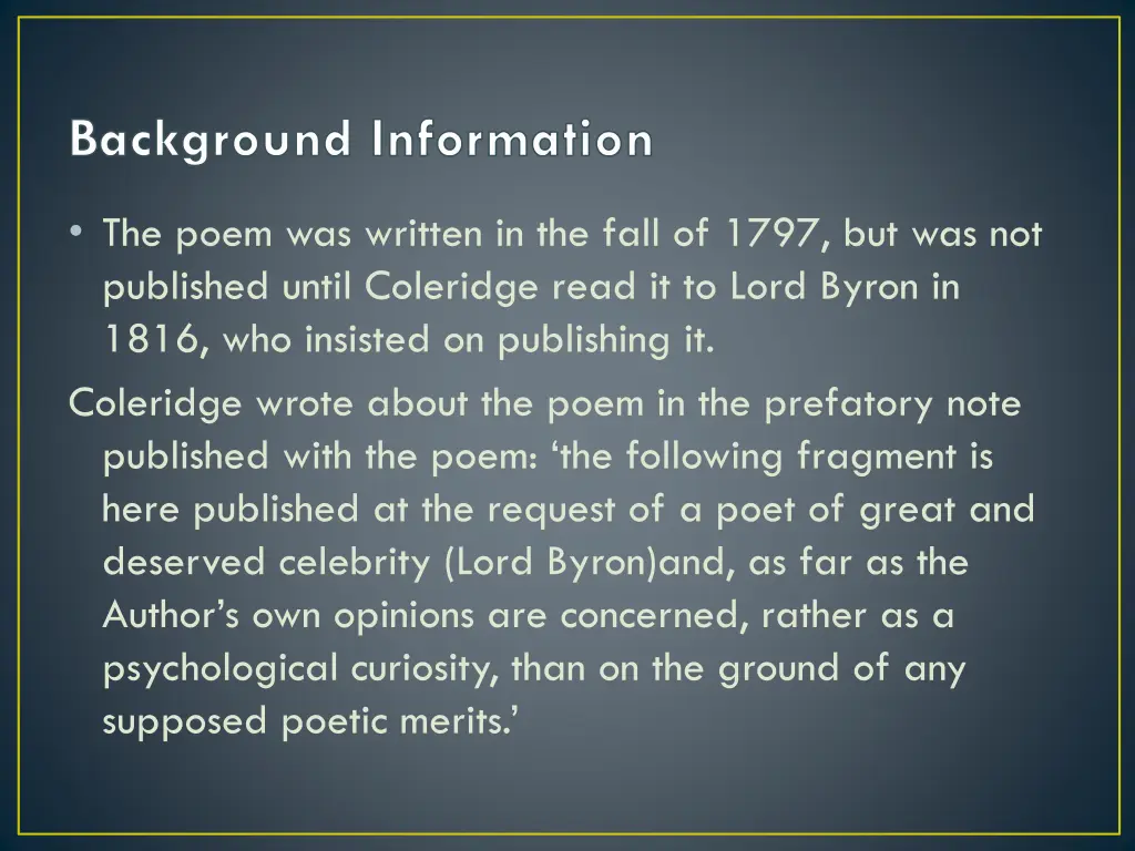background information