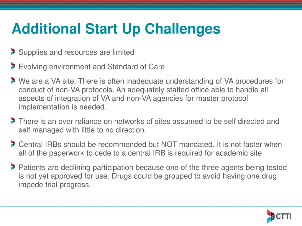 additional start up challenges