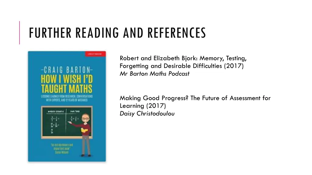 further reading and references