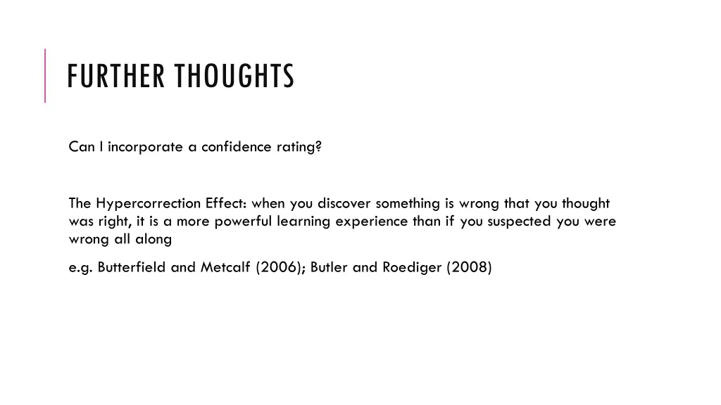 further thoughts